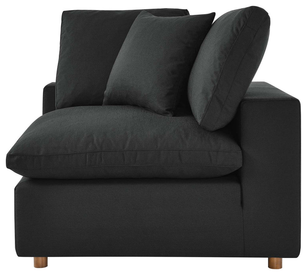 Modular Sectional Deep Sofa Set, Black, Fabric, Modern, Lounge Cafe Hospitality