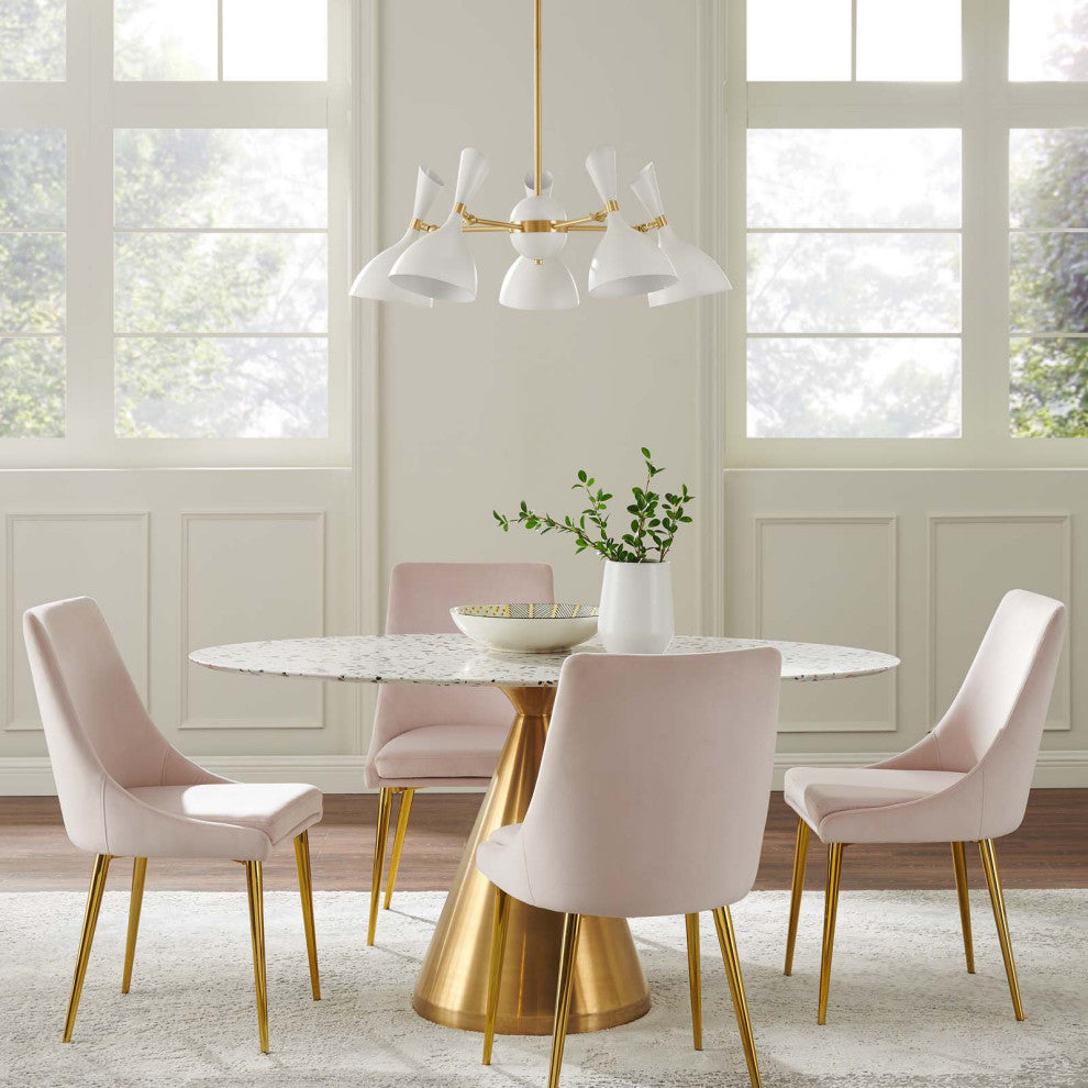 Pendant Ceiling Light Fixture, White, Metal, Modern Cafe Bistro Hospitality