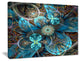 "Fractal Blue Flowers" Digital Floral Canvas Print, 40"x30"