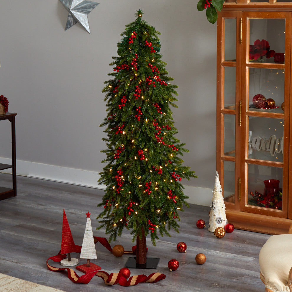 T3300 5 Victoria Fir Artificial Christmas Tree With 200 Multi-Color LED Lights