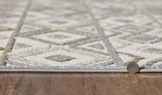 Calla Aztec Indoor/Outdoor Rug, Grey, 7'10' Round
