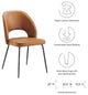 Nico Vegan Leather Dining Chair Set of 2 Black Tan