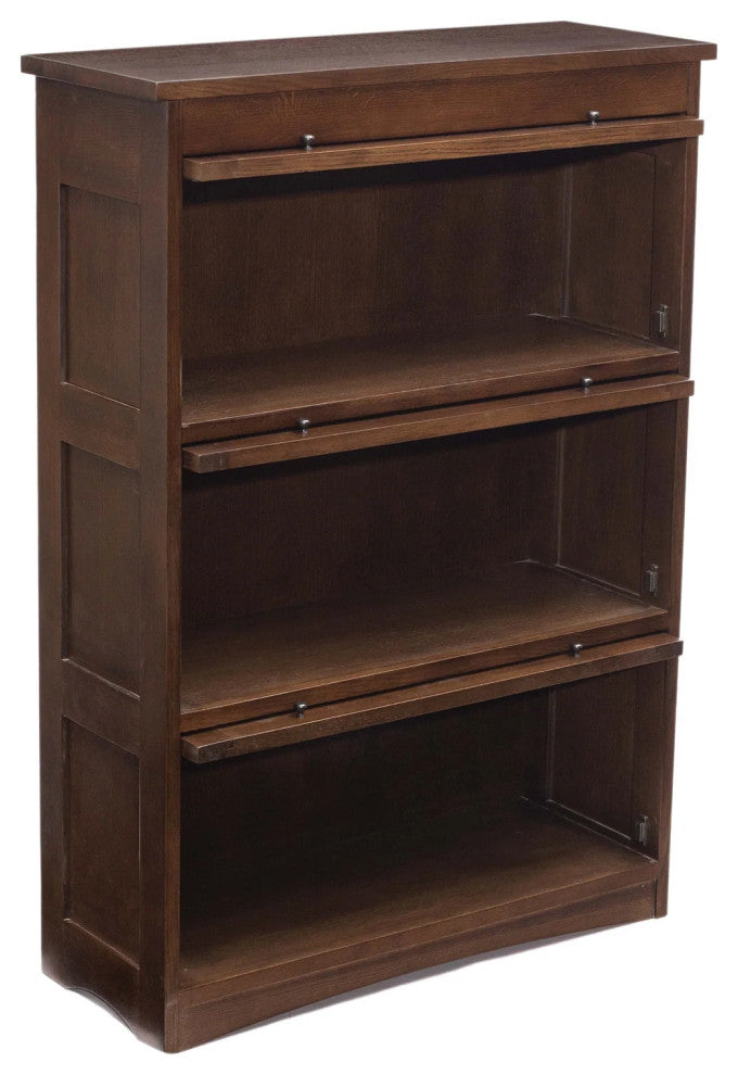 Mission Craftsman Style Oak Barrister Bookcase - Walnut stain