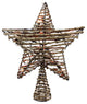 11.5" Natural Brown Rattan Star Christmas Tree Topper - Clear Lights