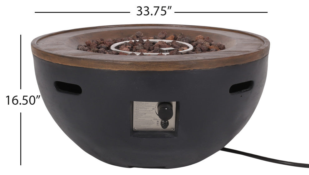 Gaylor Outdoor 40,000 BTU Lightweight Concrete Bowl Fire Pit with Tank Holder
