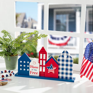 16"L Wooden Patriotic House Table Decor