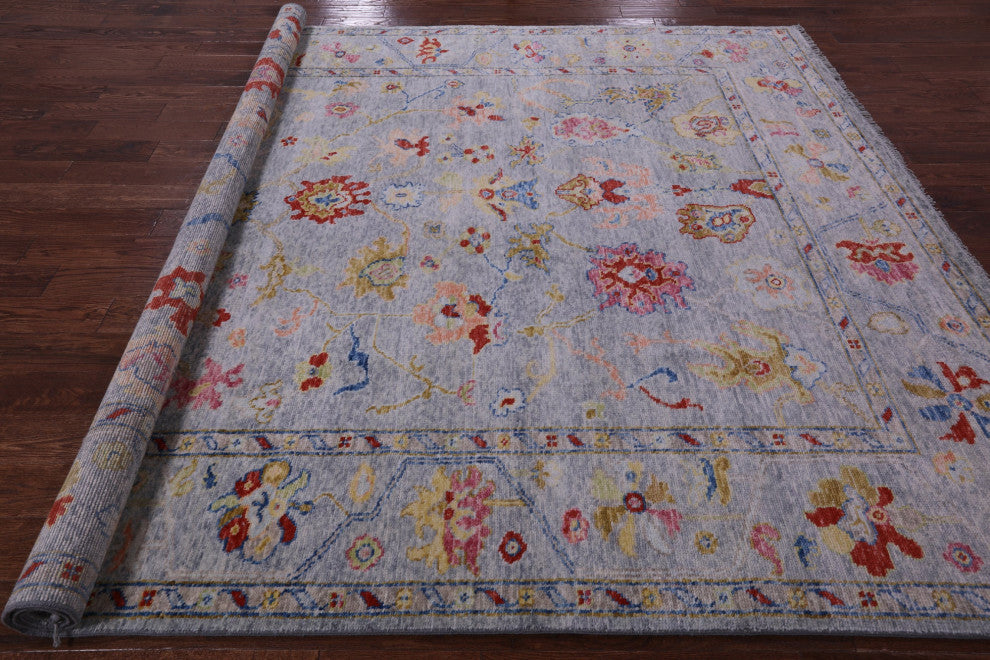 Turkish Oushak Hand-Knotted Wool Rug 8' 4" X 9' 9" - Q14838