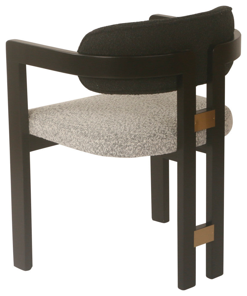 Conan Wood Dining Armchair Chair, Black and White