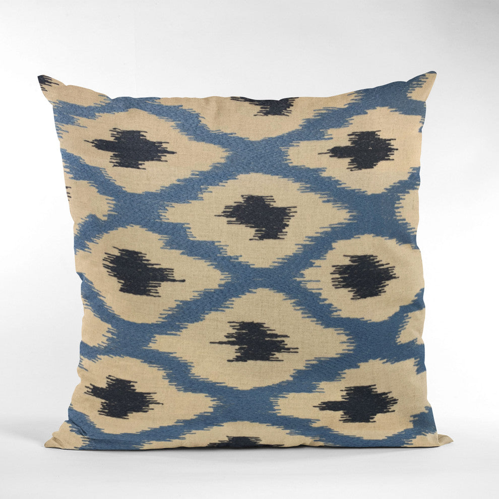 Plutus Blue Color Stitched Dot Luxury Throw Pillow, 20"x30"