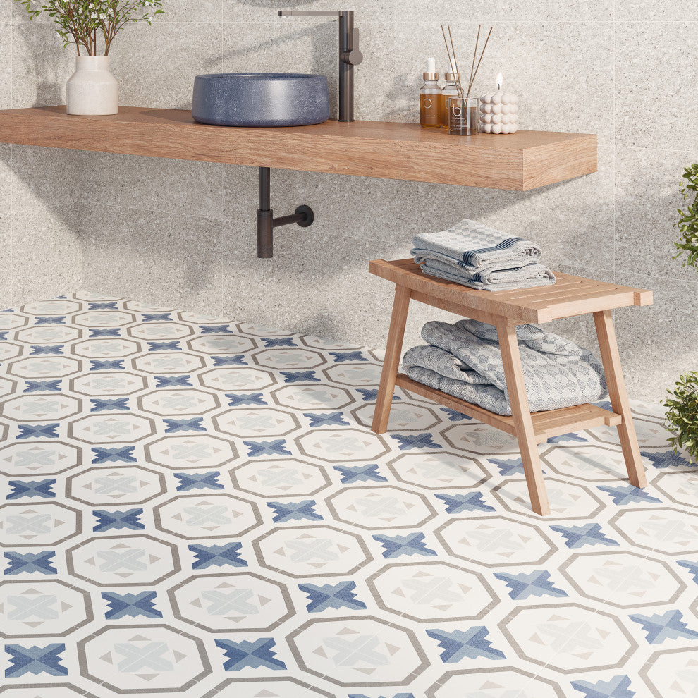 Prisma Blue Porcelain Floor and Wall Tile
