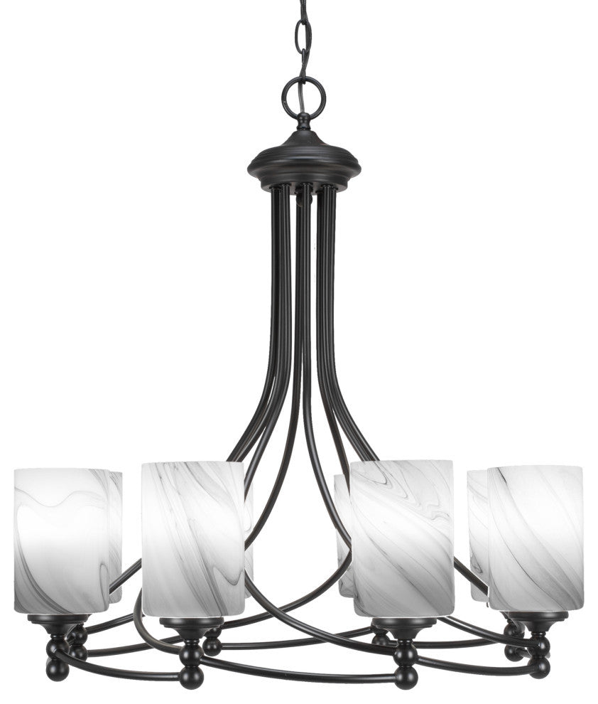 Capri 8-Light Chandelier, Matte Black/Onyx Swirl
