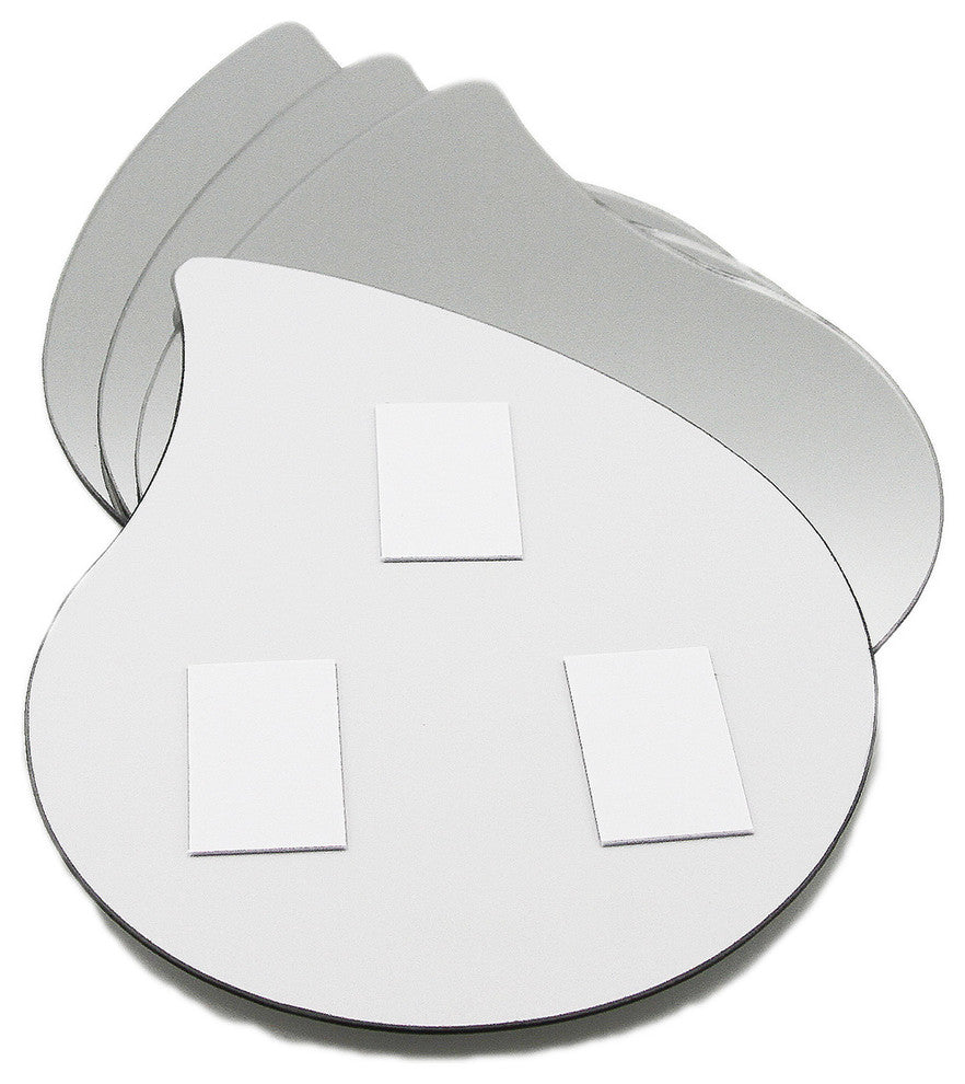 Small Decorative Wall Self Adhesive Shaped Mirrors, Set of 4, Drop