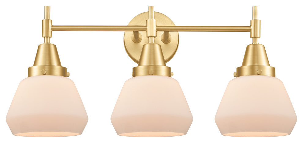 Innovations 447-3W-SG-G171 3-Light Bath Vanity Light, Satin Gold
