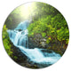 Wonderful Creek In Green Forest, Landscape Round Wall Art, 23"
