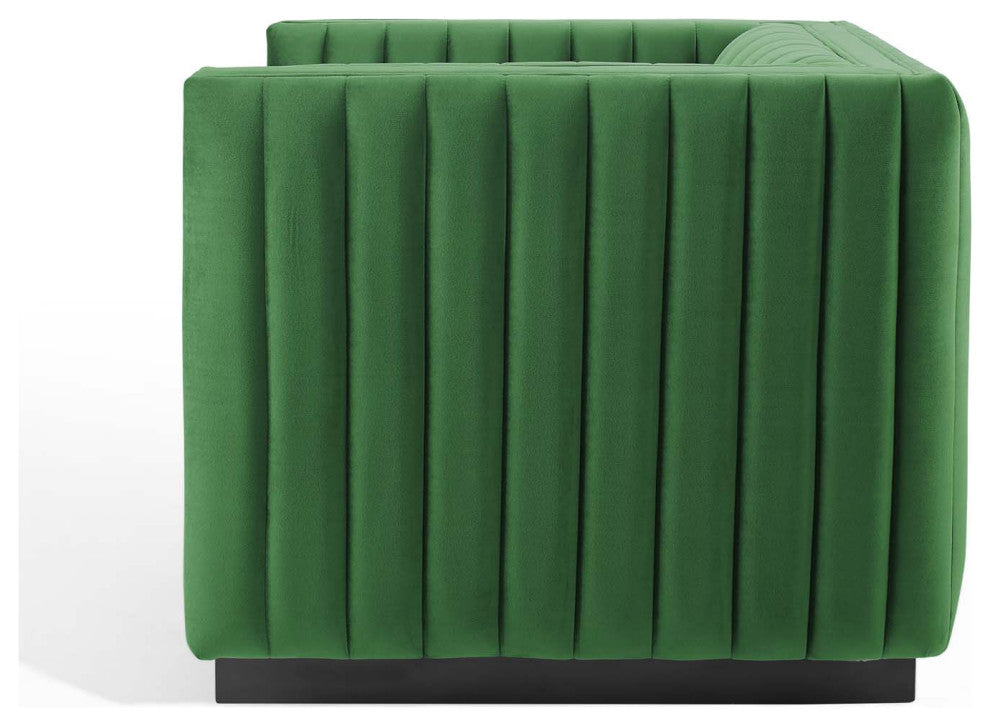 Tufted Armchair Accent Chair, Velvet, Green, Modern, Living Lounge Hospitality