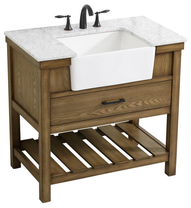 Home Living 22" Farmhouse Driftwood-Light Bathroom Vanity