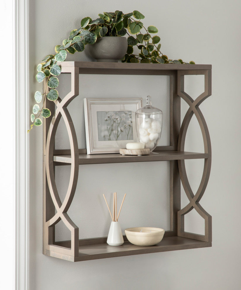 Raines Wood Wall Shelf, Gray 25x8x28