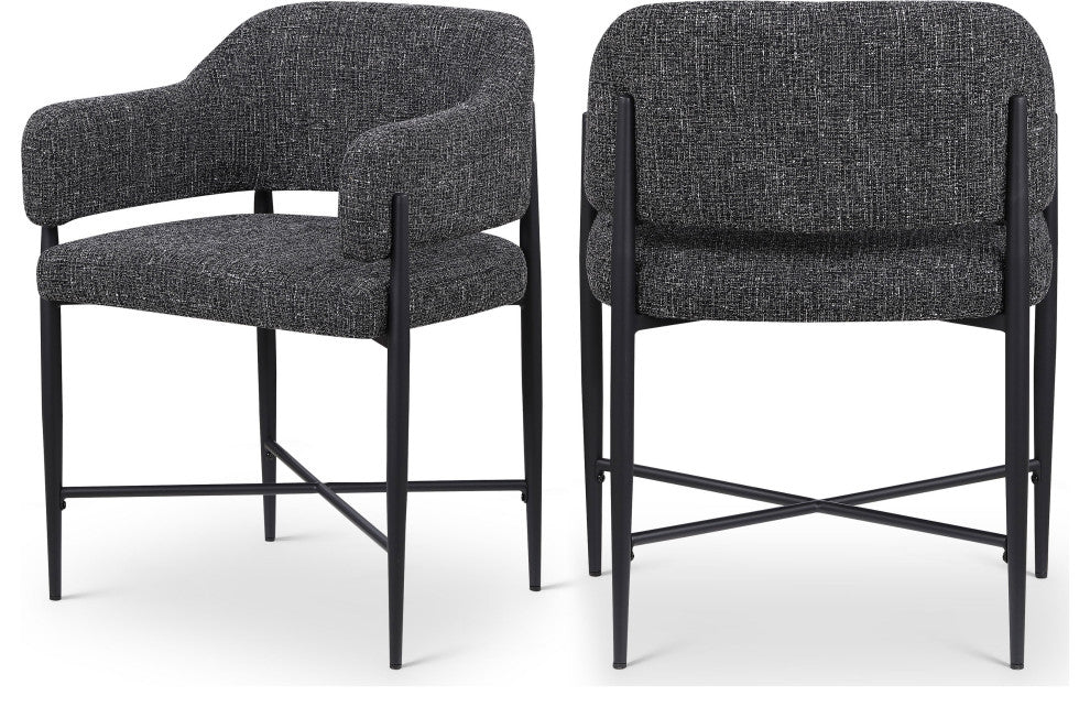 Dame Upholstered Dining Chair, Black