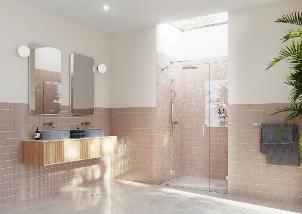 49"Wx78"H Frameless 3 Panel Inline Shower Door, Brushed Nickel