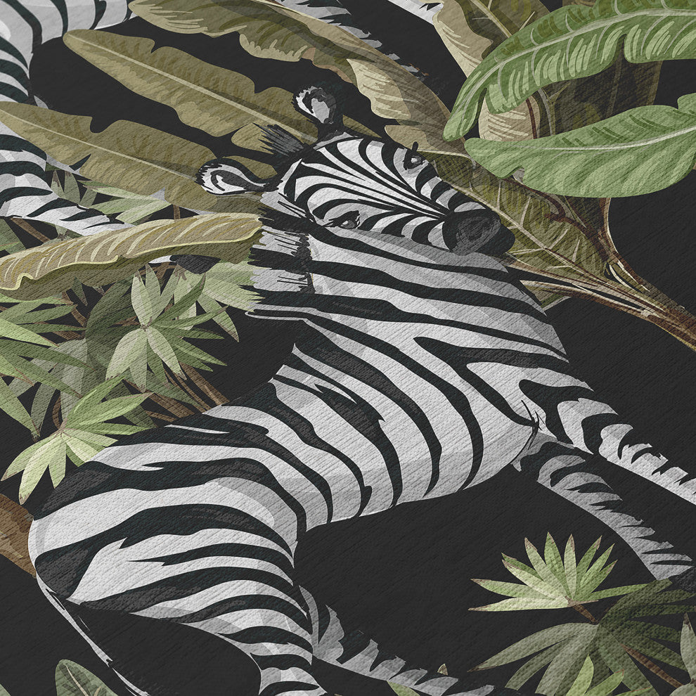 Indoor/Outdoor Tropics TC13 Black Machine Washable 8' x 8' Round Rug