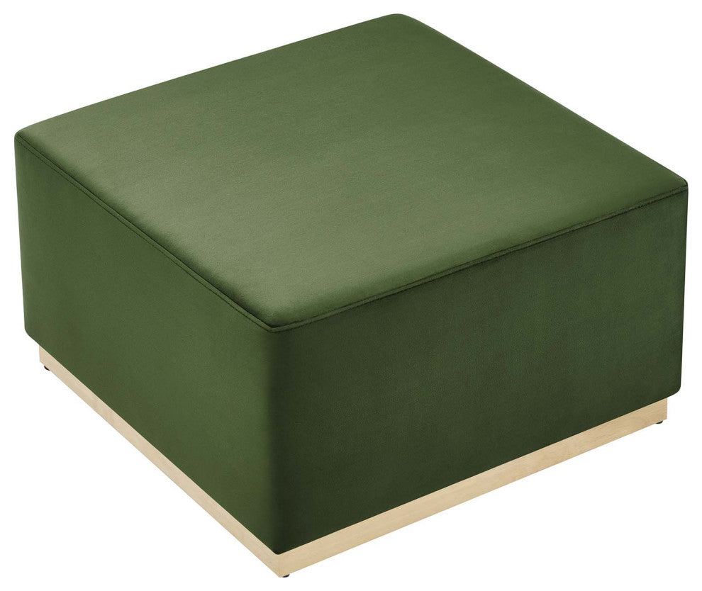 Tilden Large 28" Square Performance Velvet Upholstered Ottoman