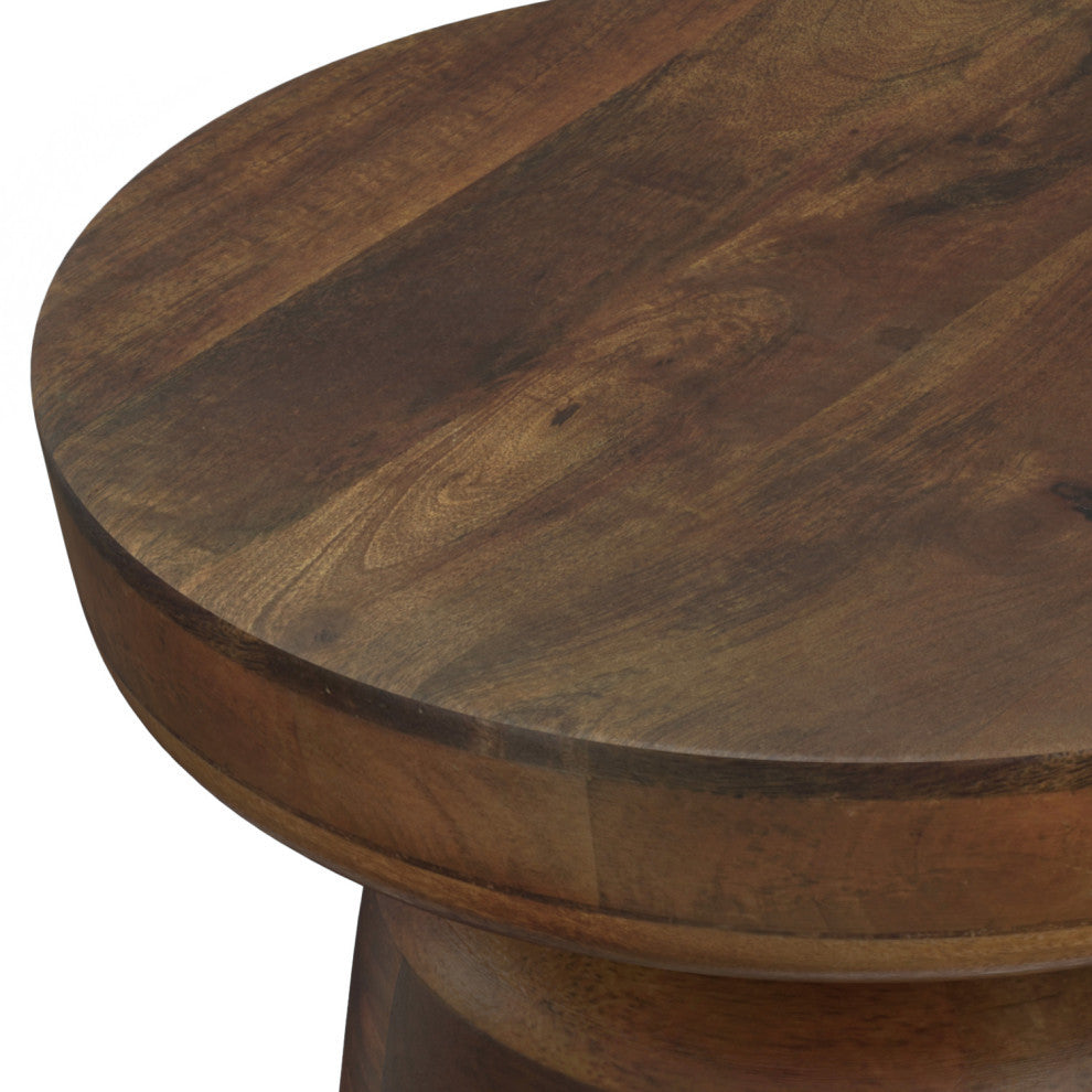 Robbie SOLID MANGO WOOD Accent Table, Walnut Brown