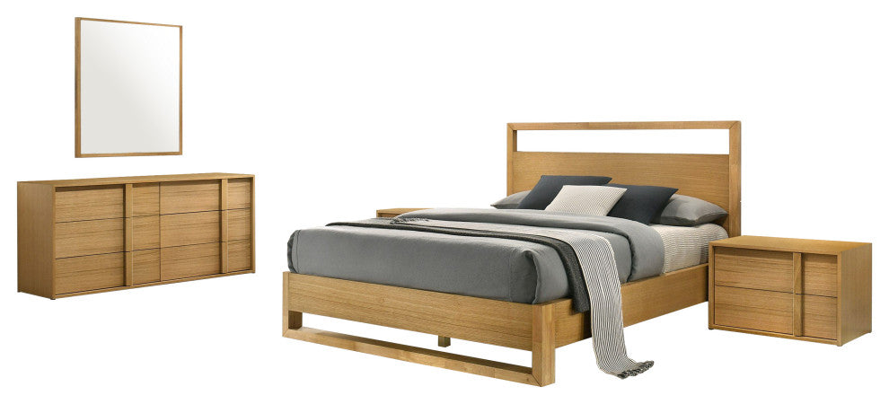 Nova Domus Berlin Modern Natural Oak Bedroom Set, Queen