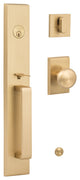 Ridgecrest Vail Handle Set With Oakley Knob Interior Trim, Satin Brass