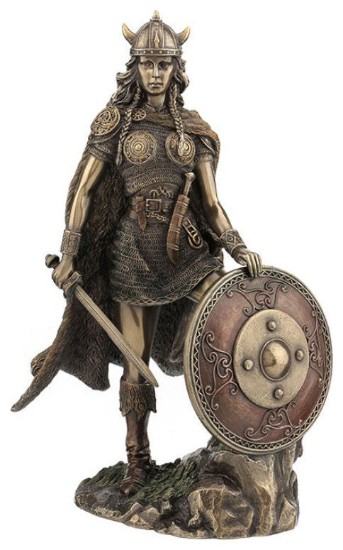 Female Viking Warrior With Sword And Shield Statue