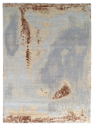 Hand-Knotted Wool Gray/Gold Transitional Abstract Traditional Knot Rug, 6'x9'