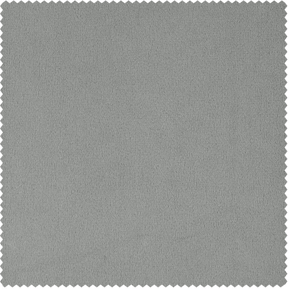 Signature Silver Gray Grommet Blackout Velvet Curtain Single Panel, 50"x84"