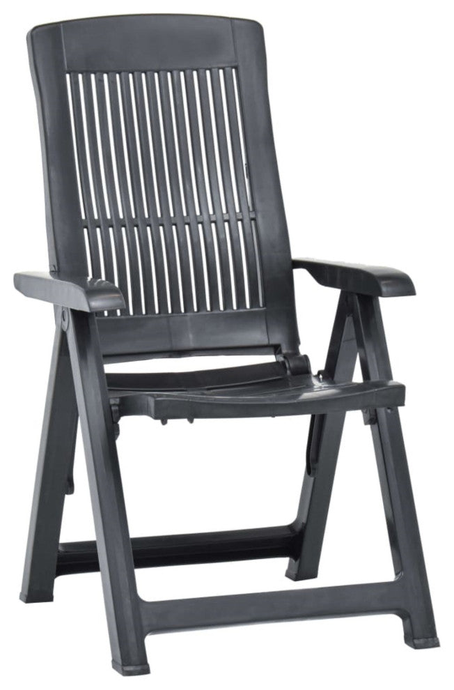 Vidaxl Garden Reclining Chairs 2-Piece Set Plastic Anthracite