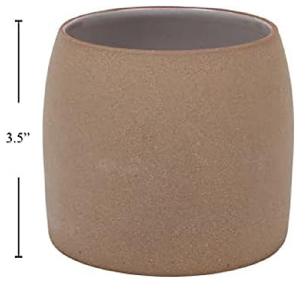 Ceramic Flower & Plant Vase, 3.94"L x 3.31"H x 3.94"W, Brown