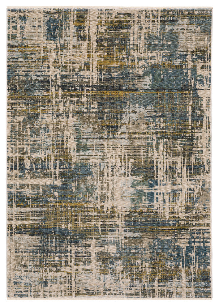 Harlan Modern Mosaic Polyester Area Rug 5'3" x 7'6"