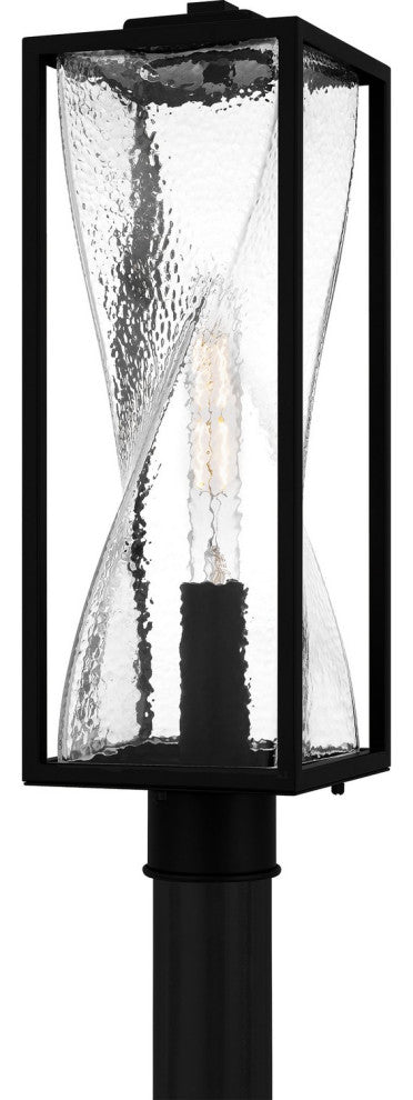 Zarah One Light Outdoor Post Lantern in Matte Black