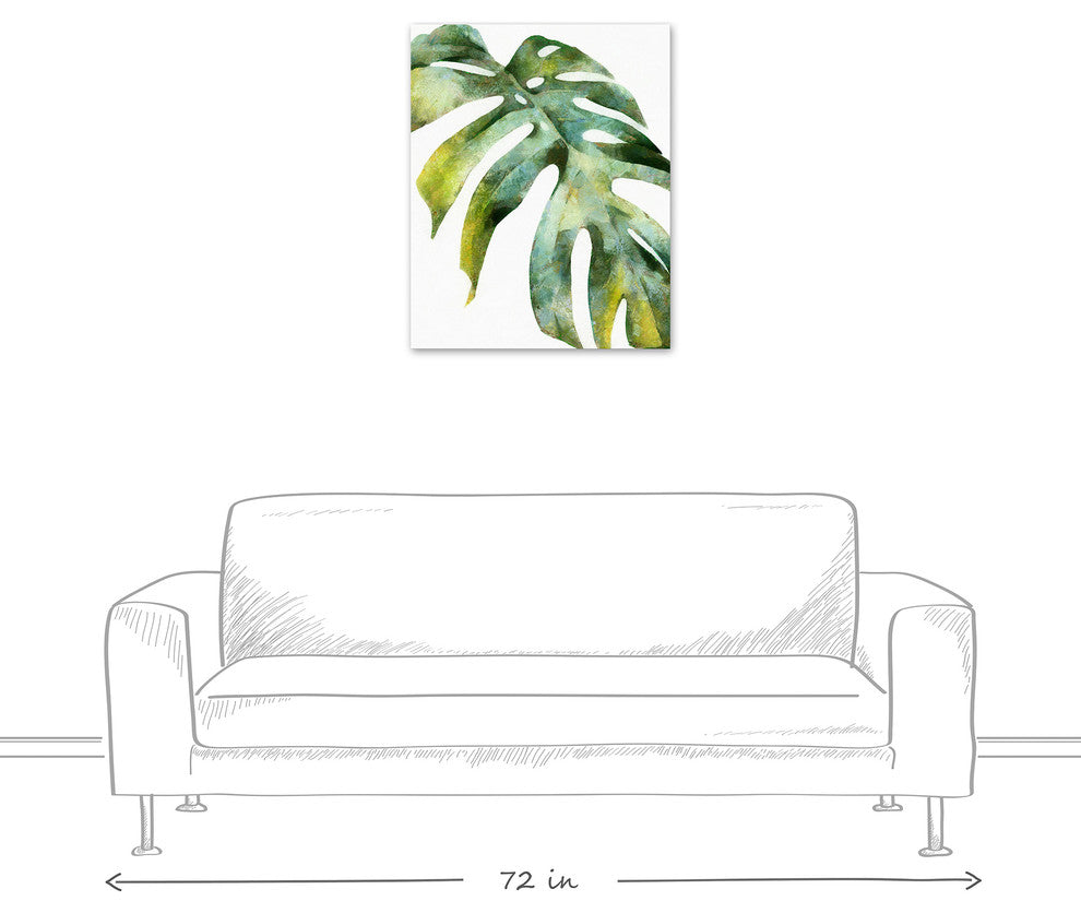 Watercolor Palm Leaf 24x30 Canvas Wall Art