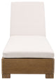 Safavieh Couture Indoor-Outdoor Blanquilla Chaise Lounge, Natural/Beige