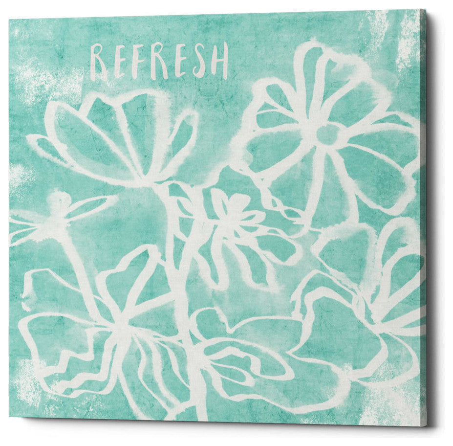 Epic Graffiti "Refresh Mint" by Linda Woods, Giclee Canvas Wall Art, 12"x12"