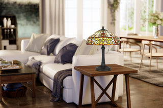 Quoizel TF5215T Quinn 2 Light 23" Tall Tiffany Table Lamp - Vintage Bronze