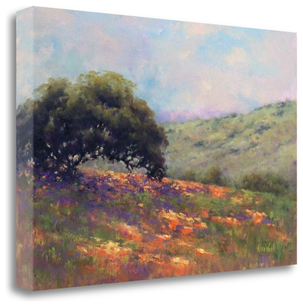 "Poppy Hill" By Alice Weil, Giclee Print on Gallery Wrap Canvas, Ready to Hang