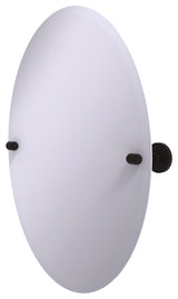 Frameless Oval Beveled Edge Tilt Mirror, Oil Rubbed Bronze