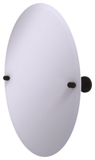 Frameless Oval Beveled Edge Tilt Mirror, Oil Rubbed Bronze
