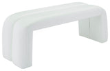 Arc Upholstered Bench, White, Vegan Leather