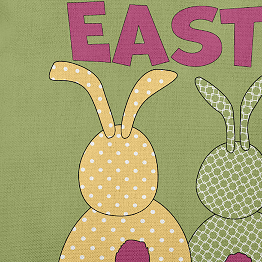 Hoppy Easter Polyester Indoor/Outdoor Pillow, Apple Green, 20"x20"
