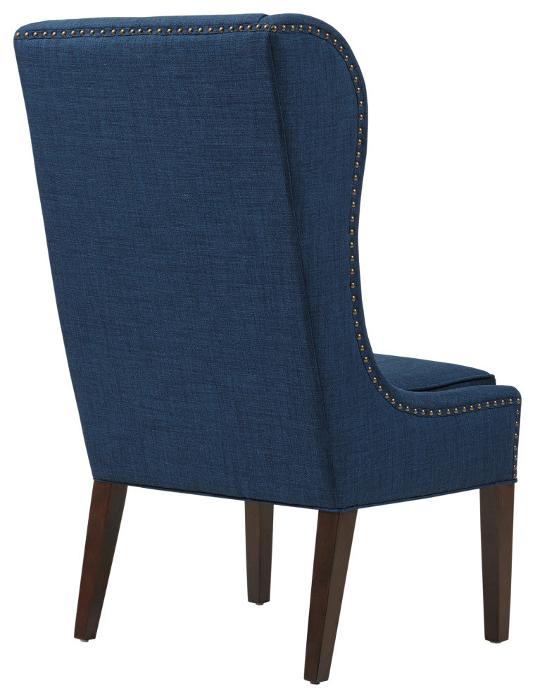Madison Park Garbo High Winged Dining Chair, Dark Blue