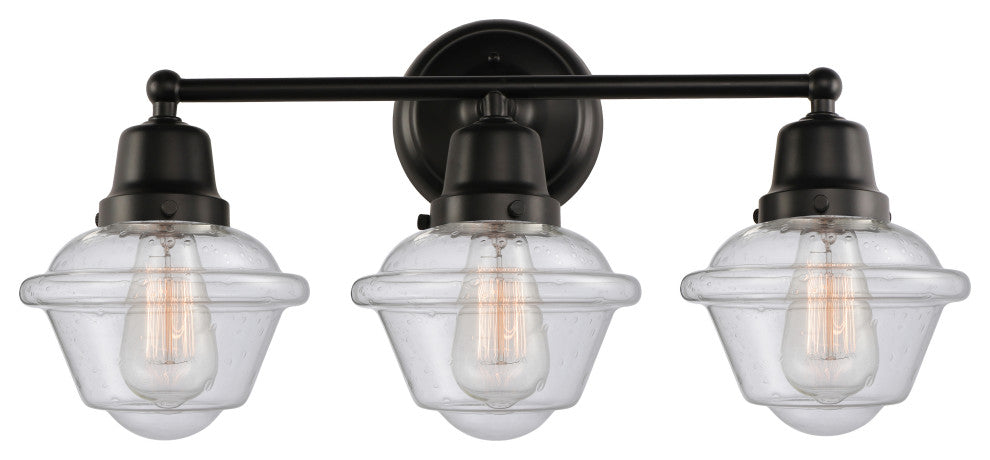 Innovations 623-3W-BK-G534 3-Light Bath Vanity Light, Matte Black