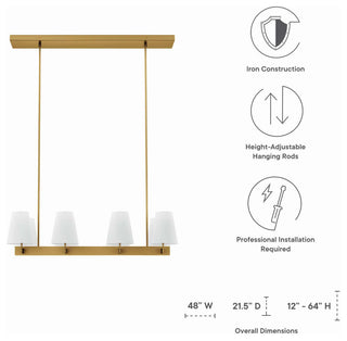 Enthrall 8-Light Chandelier, White Satin Brass