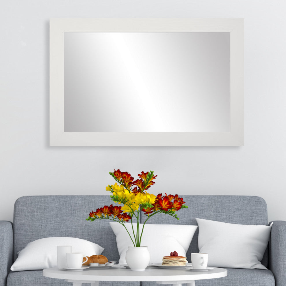 Pendleton Framed Wall Mirror, White, 26"x38"