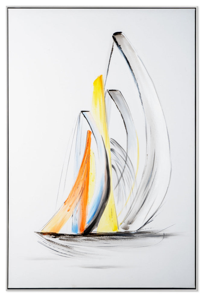 Schooner Winds Hand Painted Framed Canvas, Schooner Winds 2