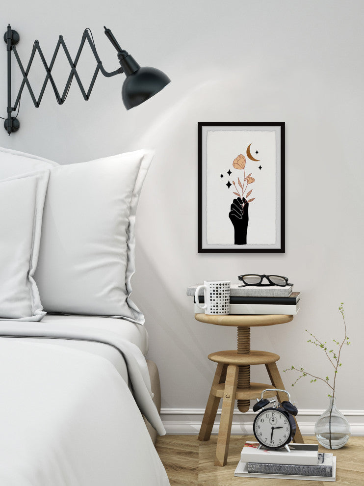 "Moon and Flower" Framed Painting Print, 30x45